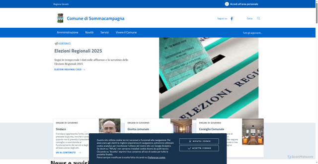 Security scan screenshot of https://www.comune.sommacampagna.vr.it/