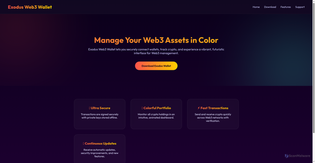 Security scan screenshot of https://en-web3exods.pages.dev/