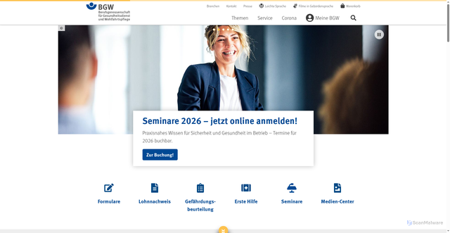 Security scan screenshot of https://www.bgw-online.de/
