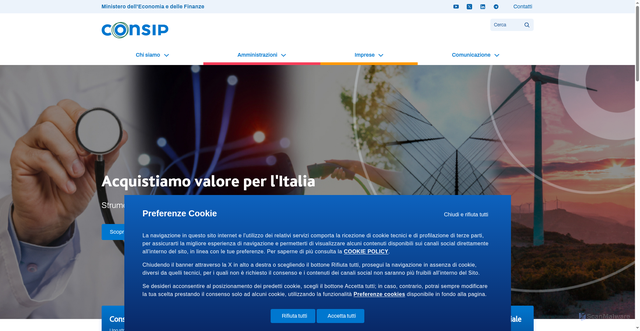 Security scan screenshot of https://www.consip.it/