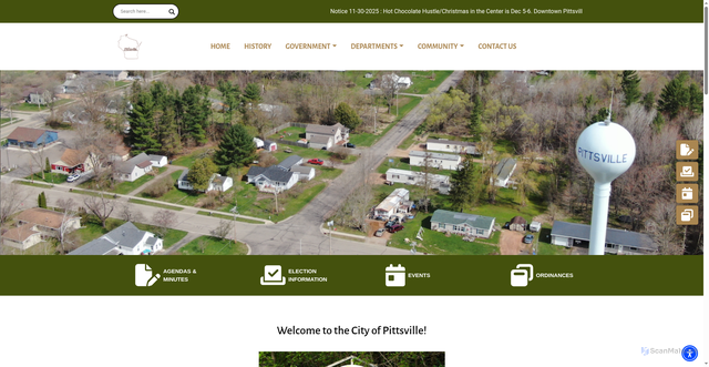 Security scan screenshot of https://pittsvillewi.gov/