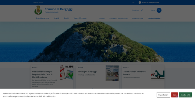 Security scan screenshot of https://comune.bergeggi.sv.it/