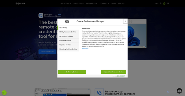 Security scan screenshot of https://devolutions.net