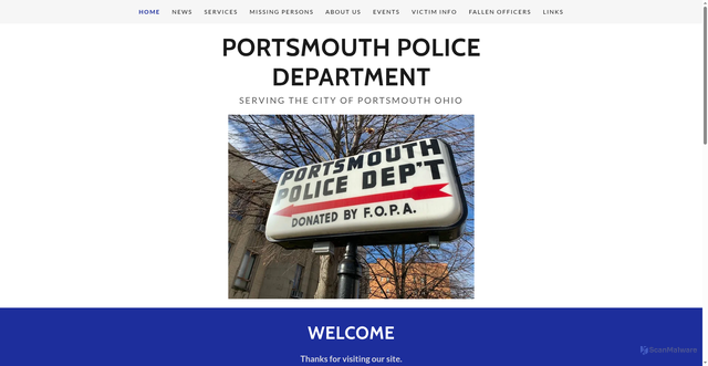 Security scan screenshot of https://portsmouthohpd.gov/