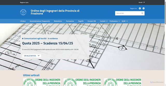 Security scan screenshot of https://www.ingegneri.fr.it/