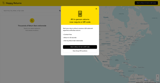 Security scan screenshot of https://locations.happyreturns.com/