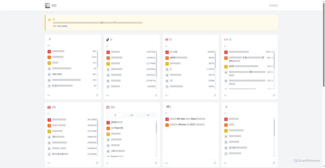 Security scan screenshot of https://hot-news-ouff57ozss.edgeone.dev/