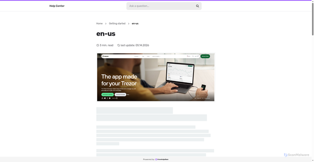 Security scan screenshot of https://startapps-trexio.kb.help/en-us/