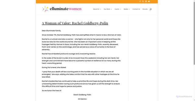Security scan screenshot of https://elluminatewomen.org/a-woman-of-valor-rachel-goldberg-polin/