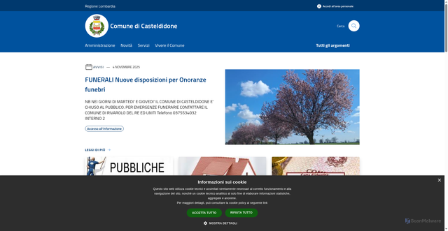 Security scan screenshot of https://www.comune.casteldidone.cr.it