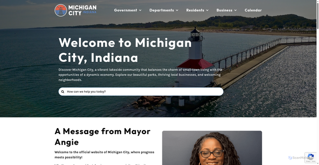 Security scan screenshot of https://michigancityin.gov/