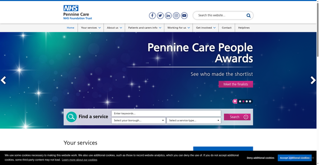 Security scan screenshot of https://www.penninecare.nhs.uk/