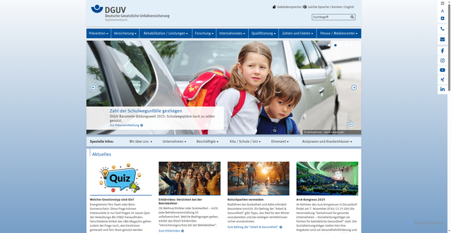 Security scan screenshot of https://www.dguv.de/de/index.jsp