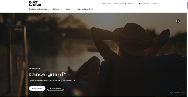 Security scan screenshot of https://headless.exactsciences.com