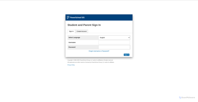 Security scan screenshot of https://spartanburg3.powerschool.com