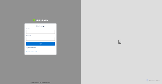 Security scan screenshot of https://hillsbanktrust.lightning.force.com