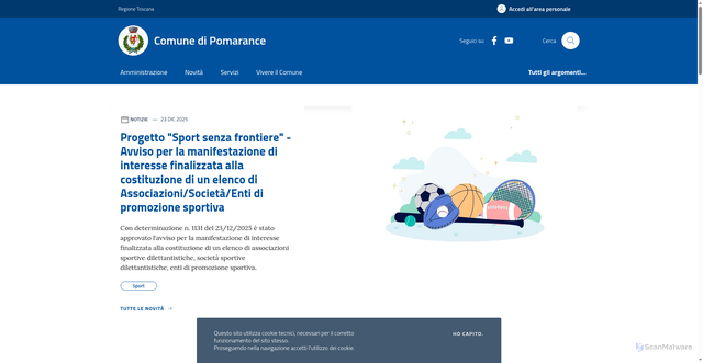 Security scan screenshot of https://www.comune.pomarance.pi.it/