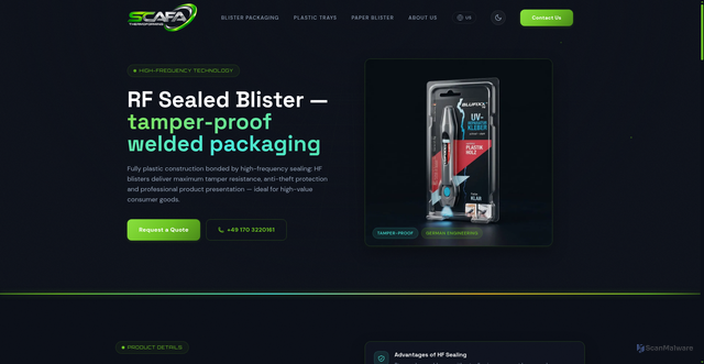 Security scan screenshot of https://blisterpackaging-usa.com/hf-blister/