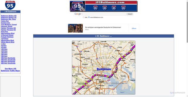 Security scan screenshot of http://i95baltimore.com/