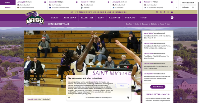Security scan screenshot of https://smcathletics.com/sports/mens-basketball