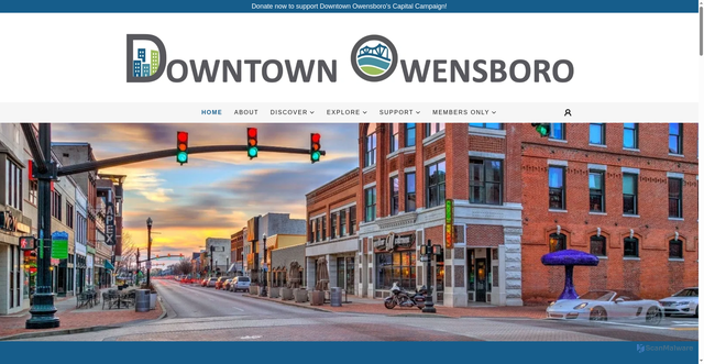 Security scan screenshot of https://downtownowensboro.com/