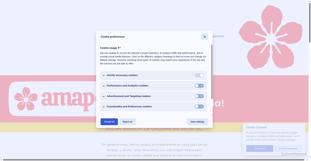 Security scan screenshot of https://amapola.com
