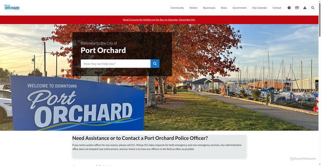 Security scan screenshot of https://portorchardwa.gov/