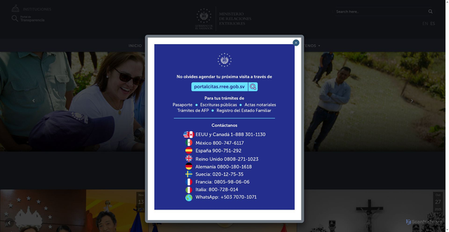 Security scan screenshot of https://rree.gob.sv/