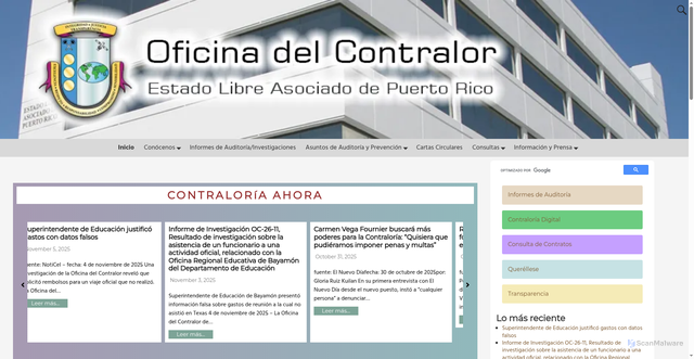 Security scan screenshot of https://www.ocpr.gov.pr/