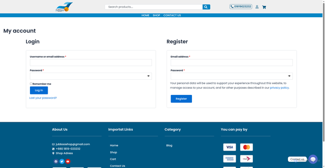 Security scan screenshot of https://jubbaa.store/my-account/