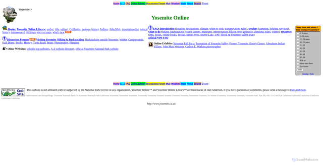 Security scan screenshot of https://www.yosemite.ca.us/