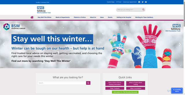 Security scan screenshot of https://www.salisbury.nhs.uk/