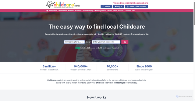 Security scan screenshot of https://childcare.co.uk