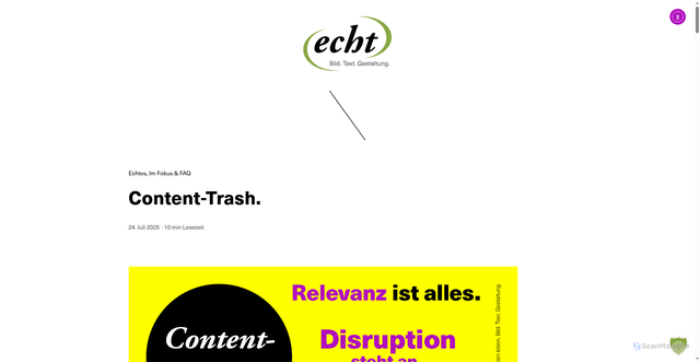 Security scan screenshot of https://echt-ideenleben.de/content-trash/
