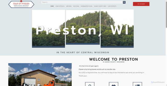 Security scan screenshot of https://prestonadamscountywi.gov/