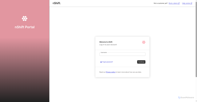 Security scan screenshot of https://www.nshiftportal.com