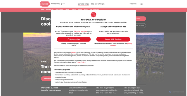 Security scan screenshot of https://www.timeout.com