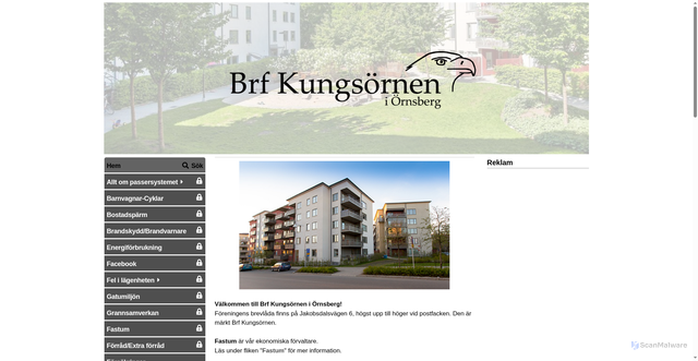 Security scan screenshot of https://brf-kungsornen.se