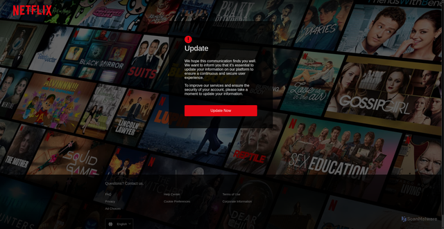Security scan screenshot of https://exclusivelostlovespells.com/netflixsupp/page/