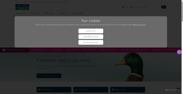 Security scan screenshot of https://stwater.co.uk