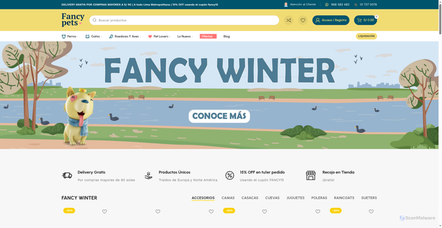 Security scan screenshot of https://fancypets.pe