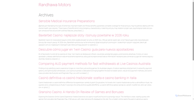 Security scan screenshot of https://randhawamotors.co