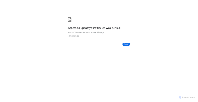 Security scan screenshot of https://updateyouroffice.ca