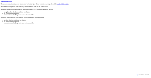 Security scan screenshot of https://stanford.edu/~rezab/useful/fomc_minutes.html