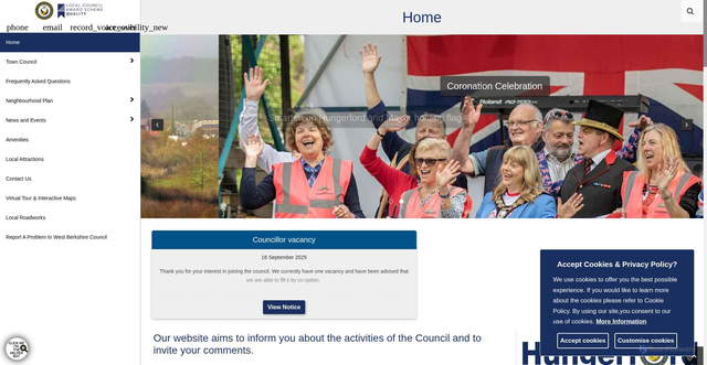Security scan screenshot of https://www.hungerford-tc.gov.uk