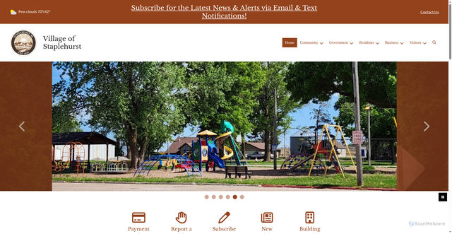 Security scan screenshot of https://villageofstaplehurst.gov/