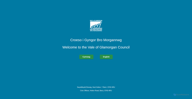 Security scan screenshot of www.valeofglamorgan.gov.uk