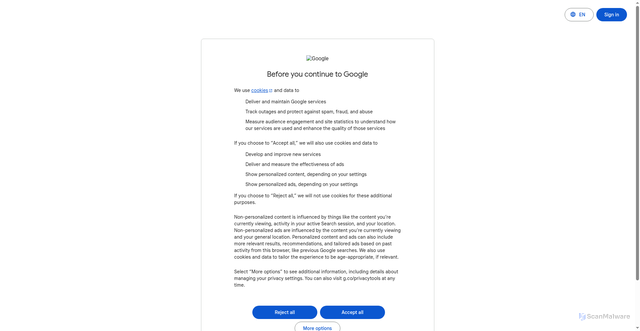 Security scan screenshot of https://thinkwithgoogle.com