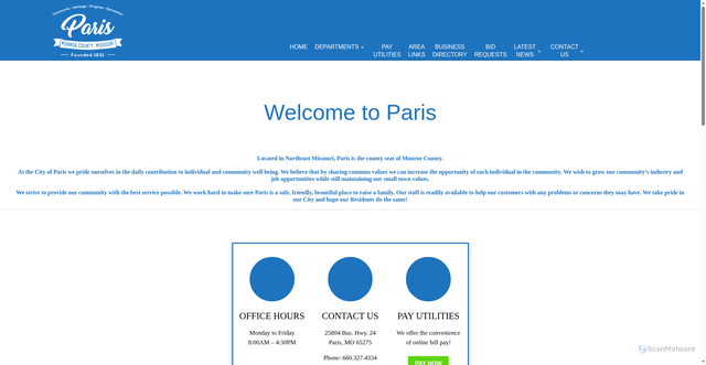 Security scan screenshot of https://parismo.gov/