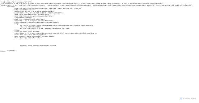 Security scan screenshot of https://feeds.libsyn.com